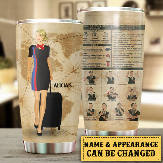 Personalized Flight Attendant Knowledge Tumbler