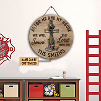 Personalized Firefighter House Wood Round Sign