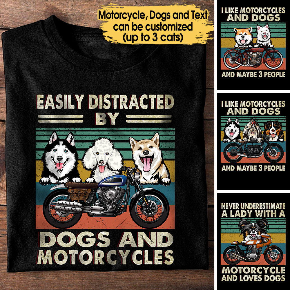 Personalized I Like Motorcycles And Dogs Shirt