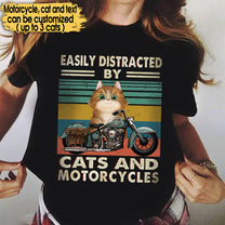 Personalized Love Cats And Motorcycles Shirt