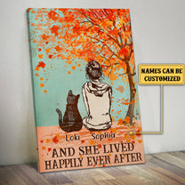 Personalized And She Lived Happily Ever After Cat Poster & Canvas