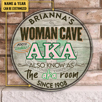 Personalized Woman Cave Also Know As The Aka Room Pallet Wood Circle Sign