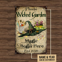 Personalized Witch Garden Classic Metal Sign