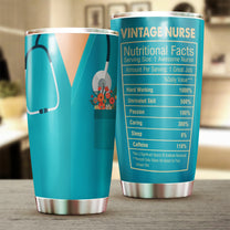 Personalized Vintage Nurse Nutritional Facts Tumbler