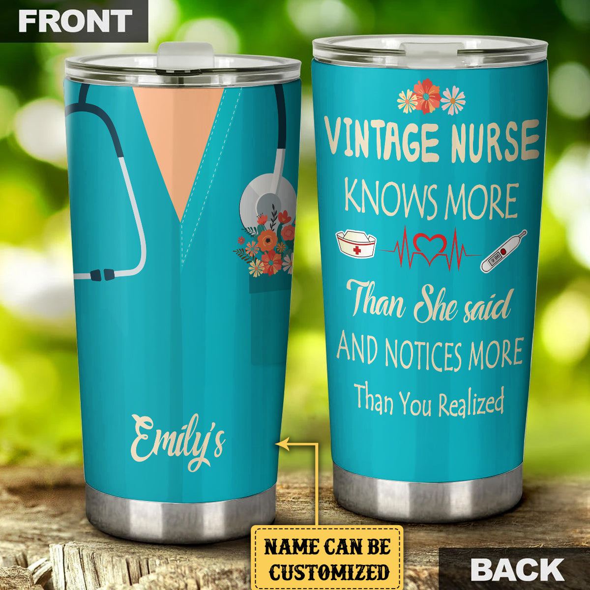 Personalized Vintage Nurse Knows More Than She Said And Notices More Than You Realized Tumbler