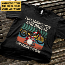 Personalized I Like Motorcycles And Drums Vintage Shirt