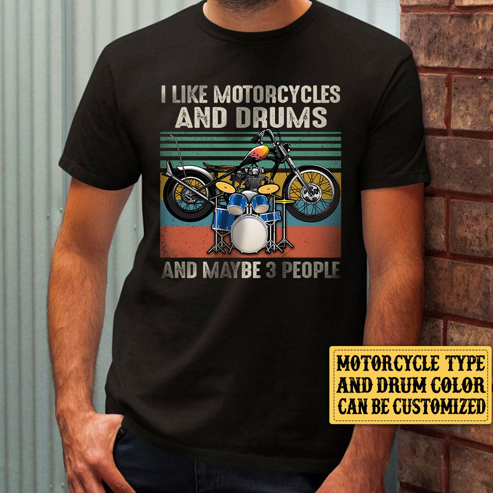 Personalized I Like Motorcycles And Drums Vintage Shirt