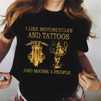 Personalized I like motorcycles and maybe 3 people shirt