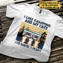 Personalized I Like Camping And My Cats Shirt
