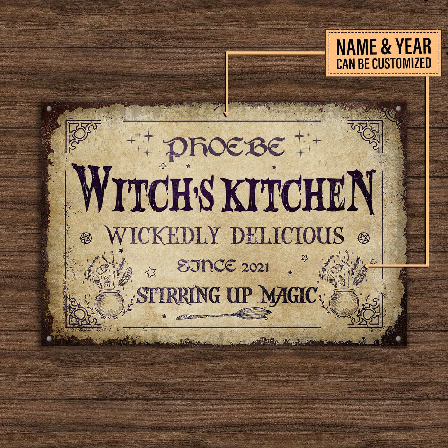 Personalized Witch's Kitchen Classic Metal Sign