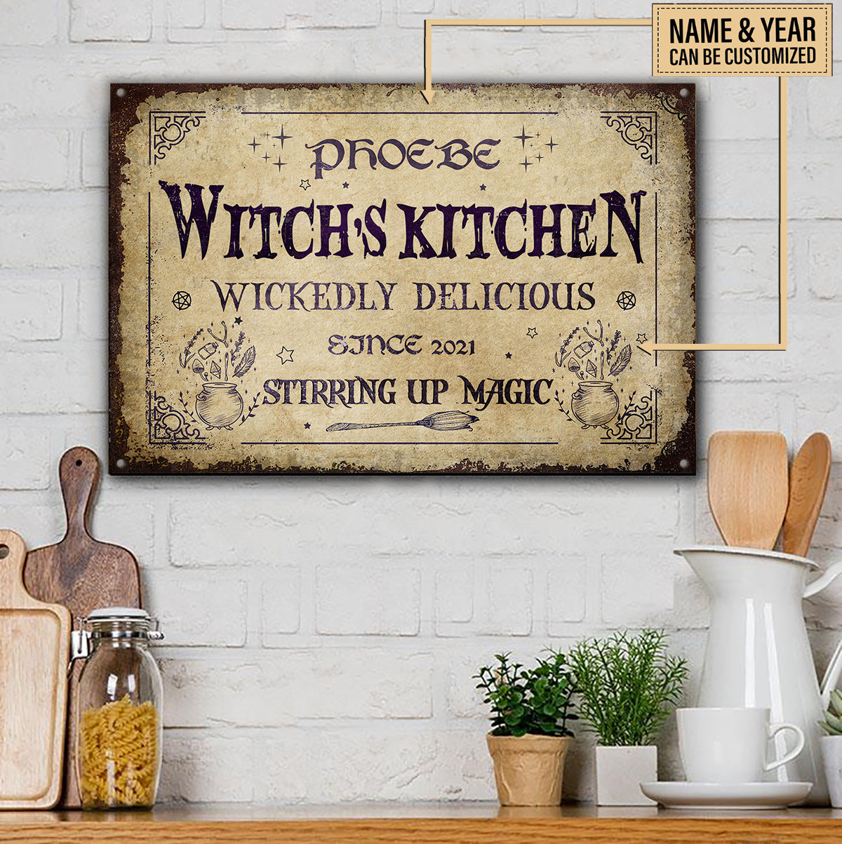 Personalized Witch's Kitchen Classic Metal Sign