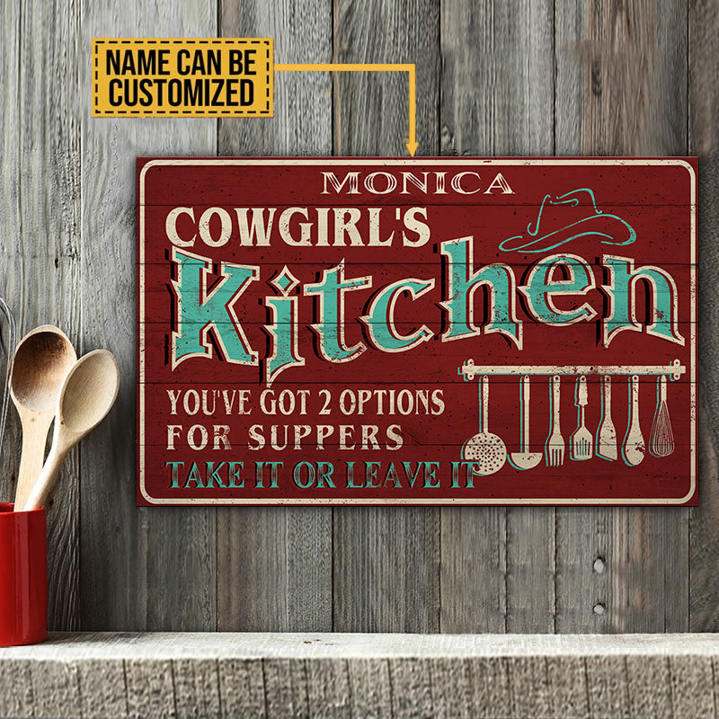 Personalized Cowgirl's Kitchen Pallet Wood Rectangle Sign