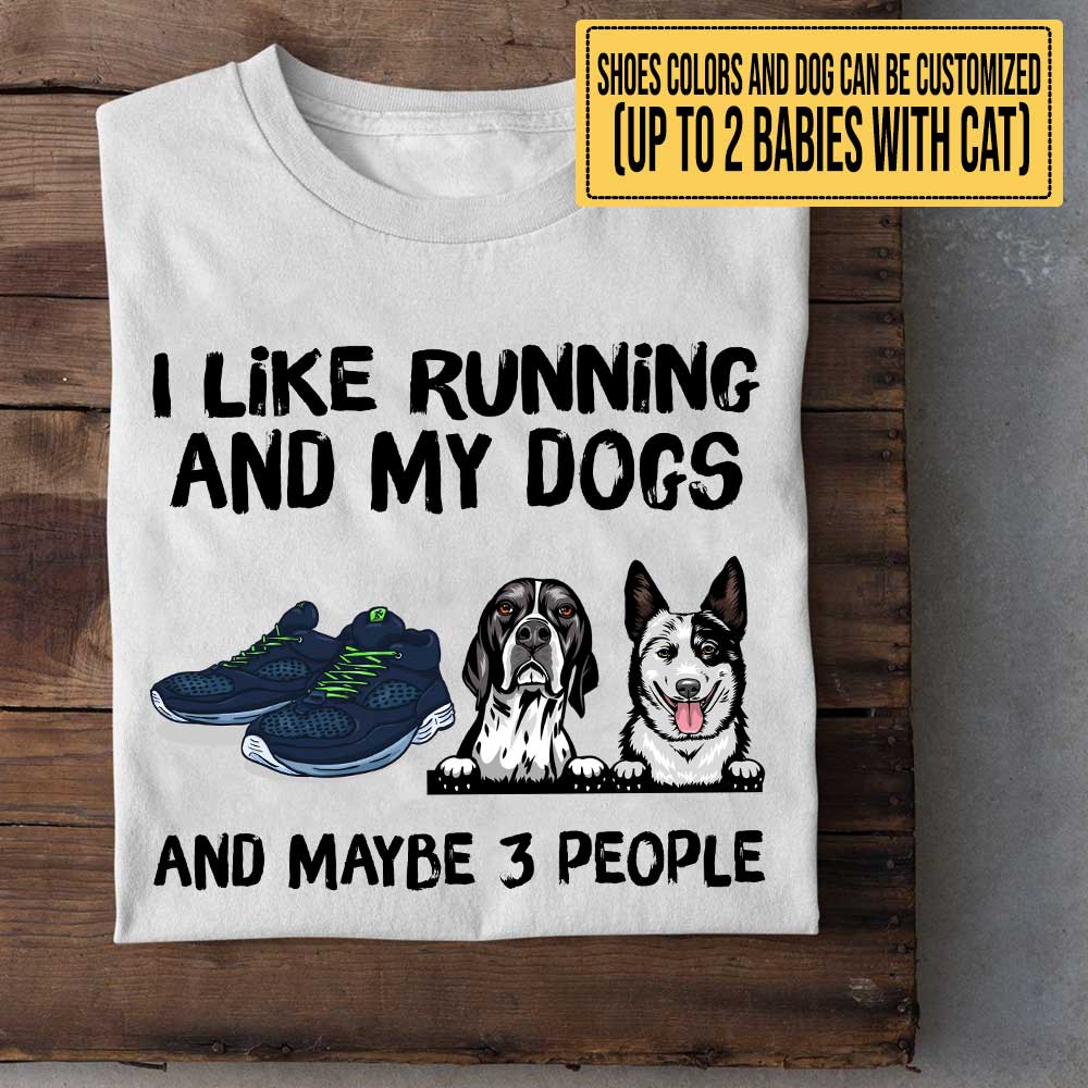 Personalized Love Running And Dogs Shirt