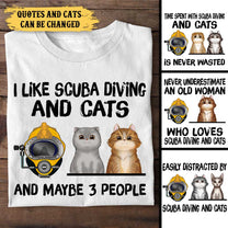 Personalized I Like Scuba Diving And Cats Shirt