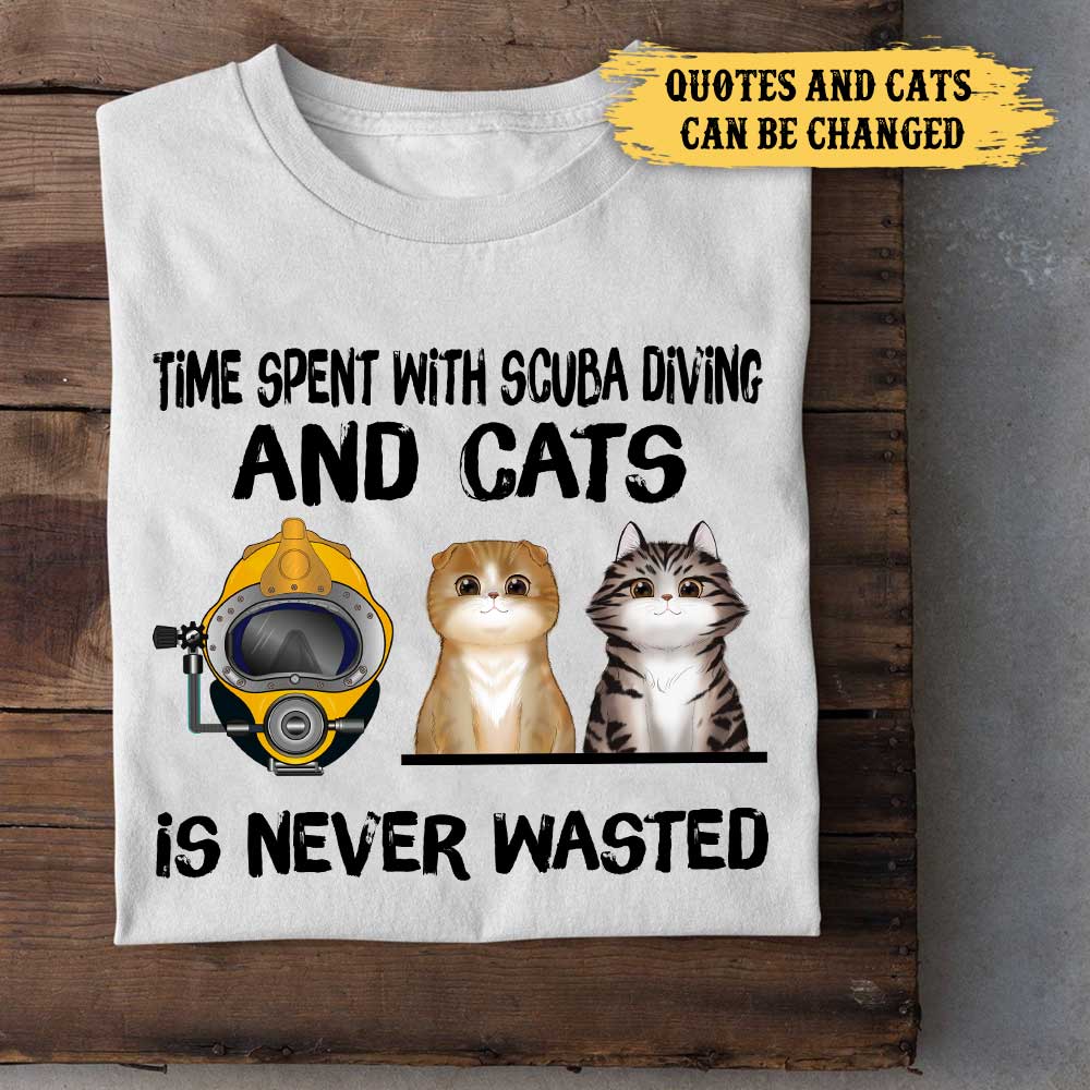 Personalized I Like Scuba Diving And Cats Shirt