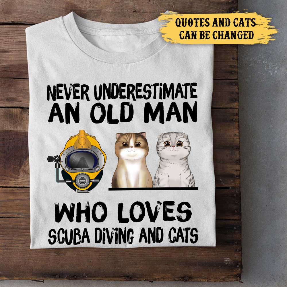 Personalized I Like Scuba Diving And Cats Shirt