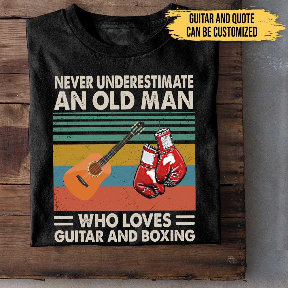 I Like Guitars And Boxing - Personalized Shirt