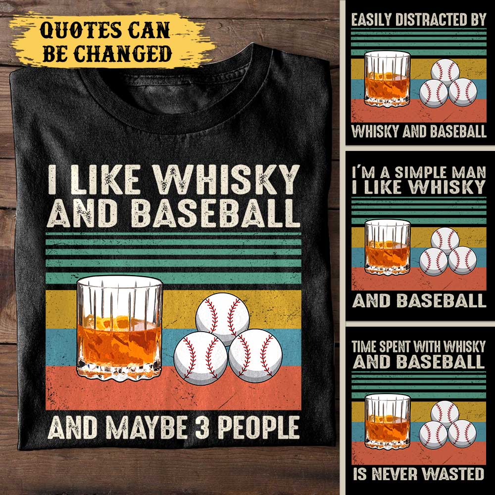 Love Whisky And Baseball- Personalized Shirt