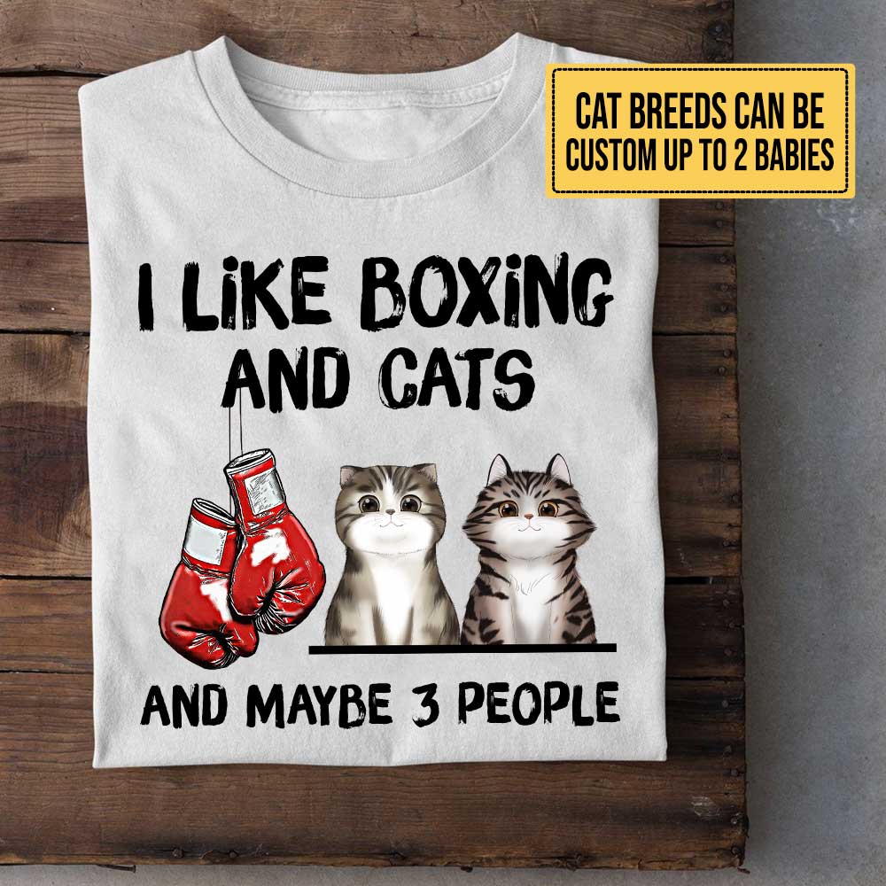 Personalized I Like Boxing And Cats Shirt