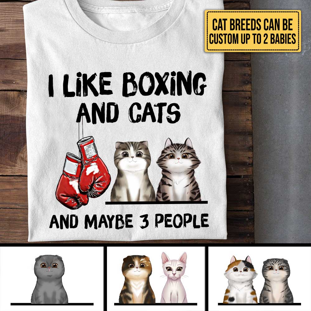 Personalized I Like Boxing And Cats Shirt