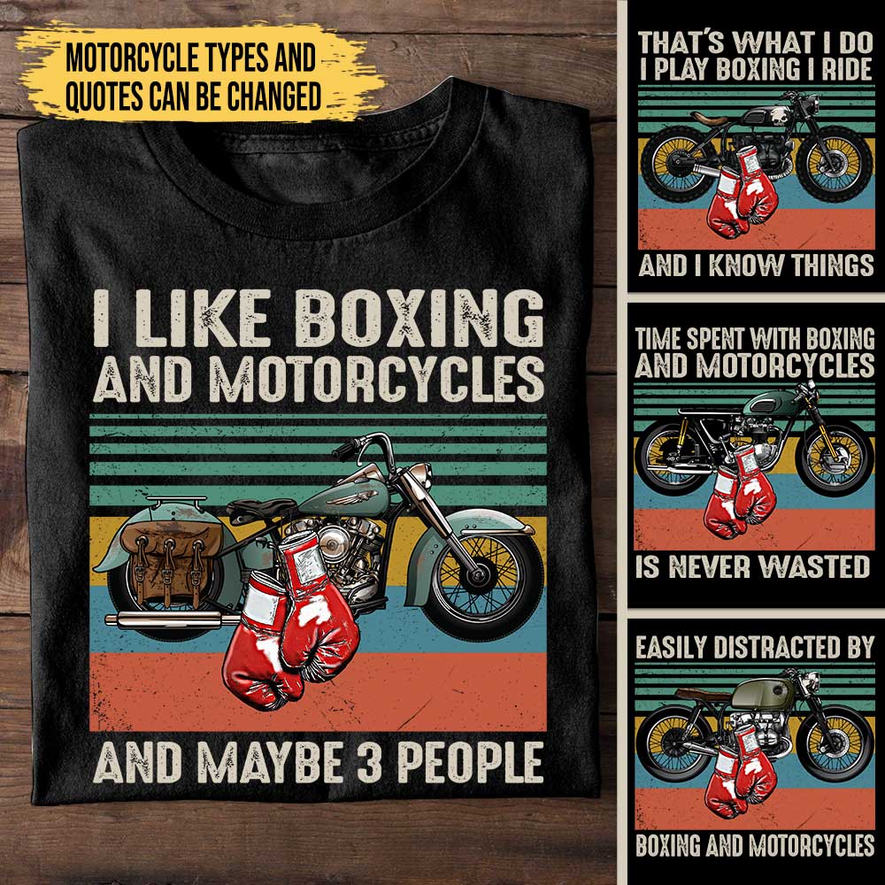 Personalized Love Motorcycles And Boxing Shirt