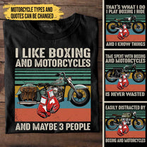 Personalized Love Motorcycles And Boxing Shirt