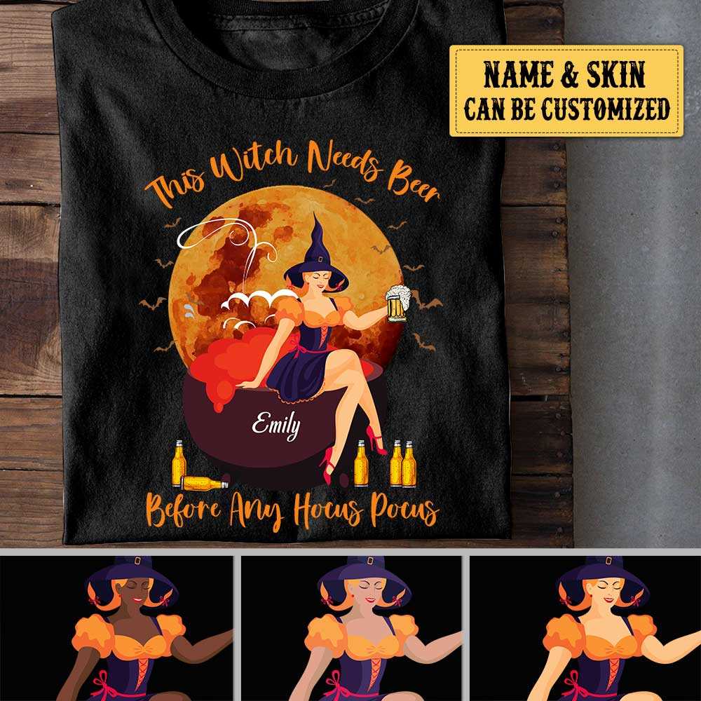 Personalized This Witch Needs Beer Before Any Hocus Pocus Shirt