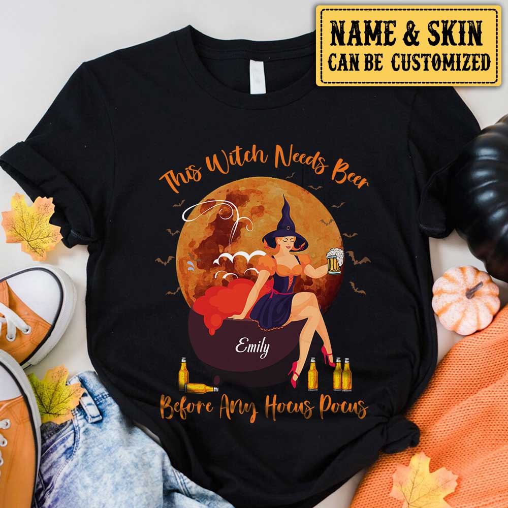 Personalized This Witch Needs Beer Before Any Hocus Pocus Shirt