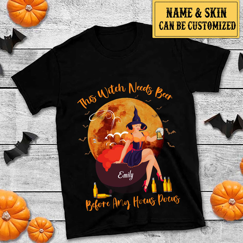 Personalized This Witch Needs Beer Before Any Hocus Pocus Shirt