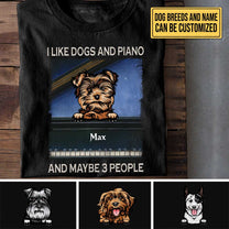 Personalized I Like Dogs And Piano Shirt