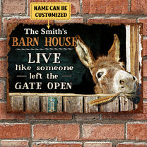 Personalized Donkey Barn House Classic Metal Sign