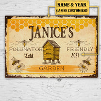 Personalized Bee Garden Classic Metal Sign