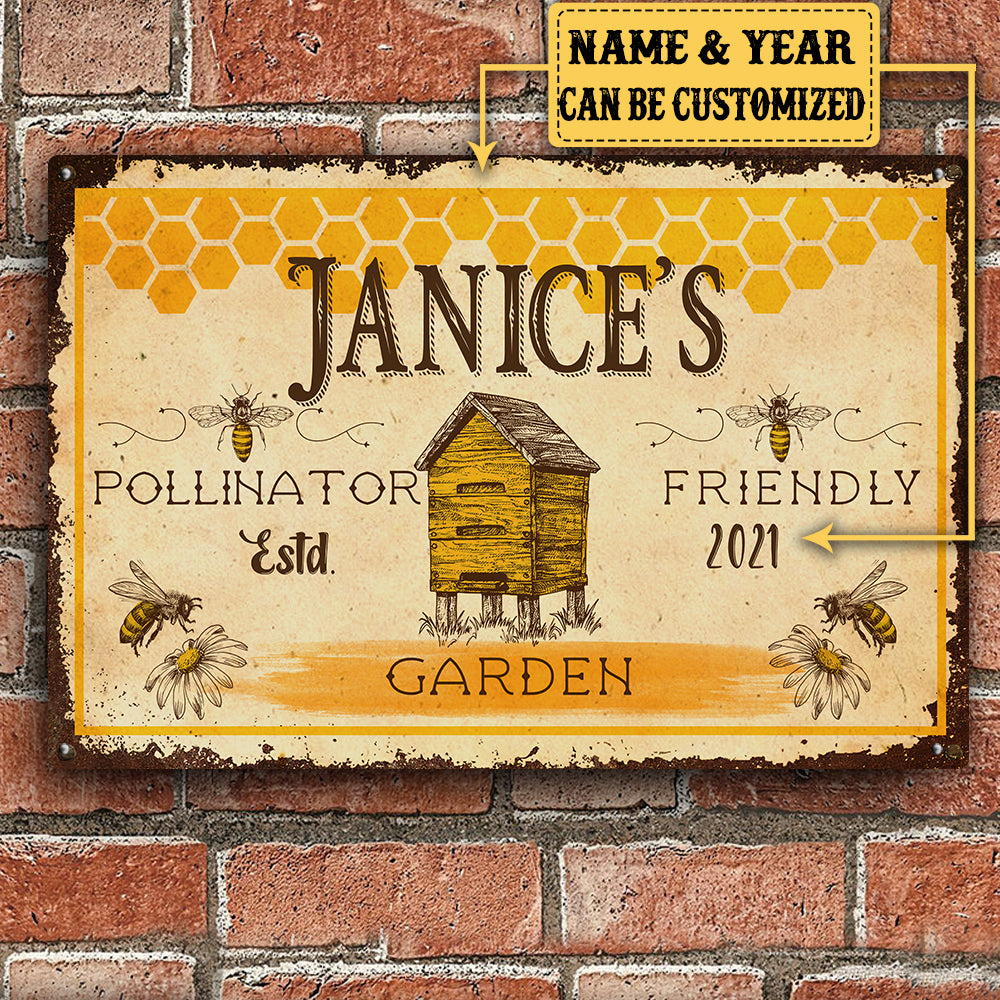 Personalized Bee Garden Classic Metal Sign