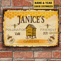 Personalized Bee Garden Classic Metal Sign