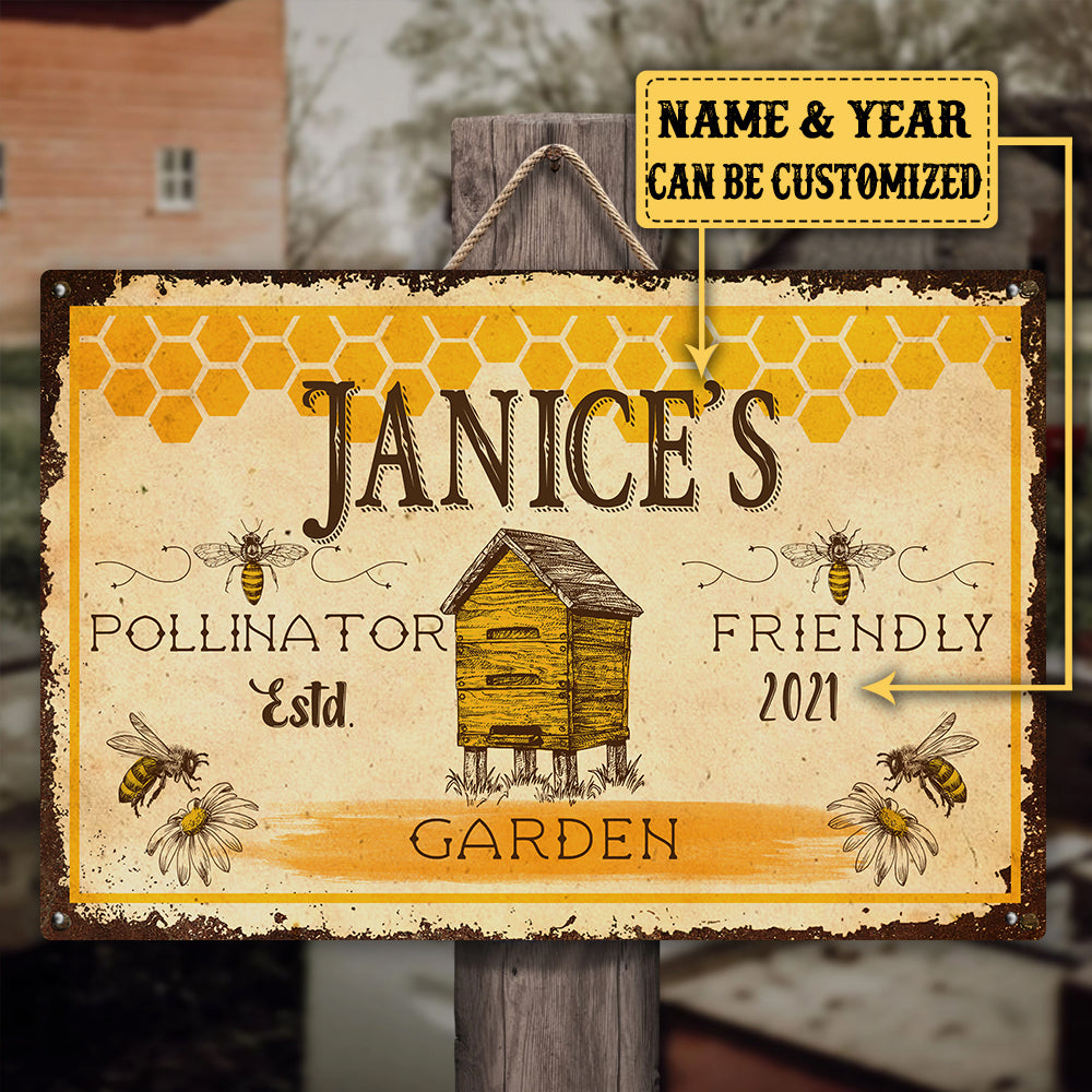 Personalized Bee Garden Classic Metal Sign