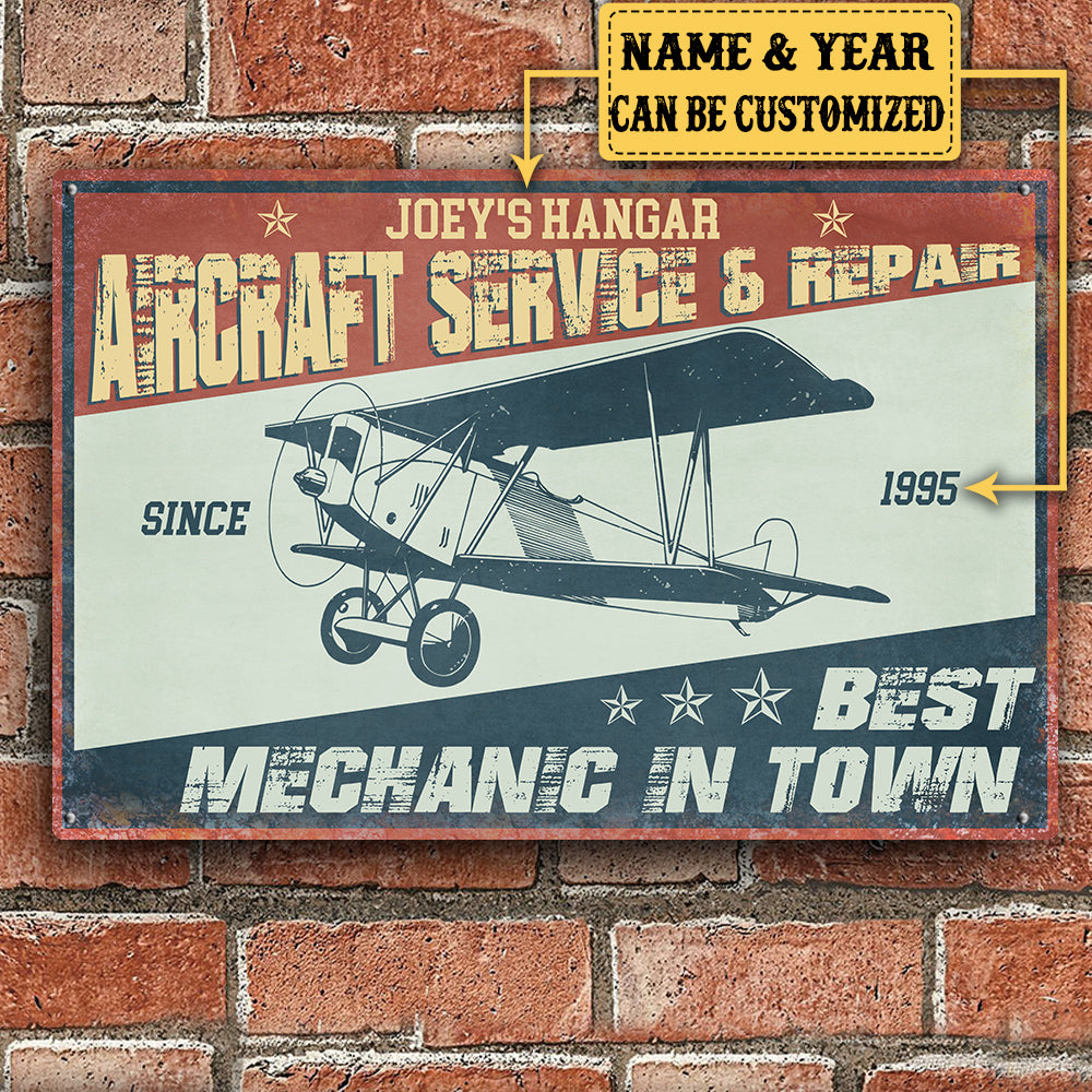 Personalized Aircraft Service & Repair Classic Metal Sign