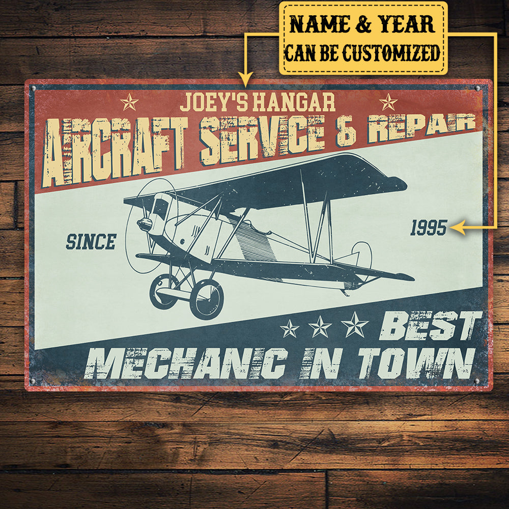 Personalized Aircraft Service & Repair Classic Metal Sign