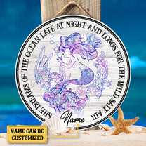 Personalized Mermaid Wood Round Sign