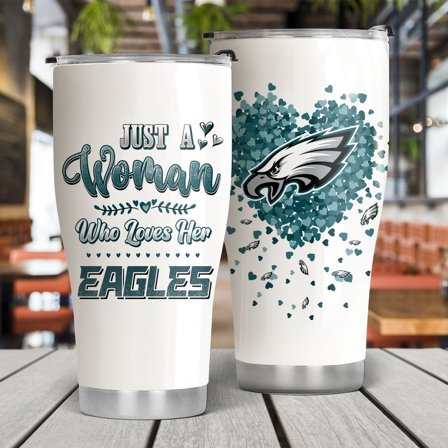 Just A Woman Who Loves Her Philadelphia Football Tumbler