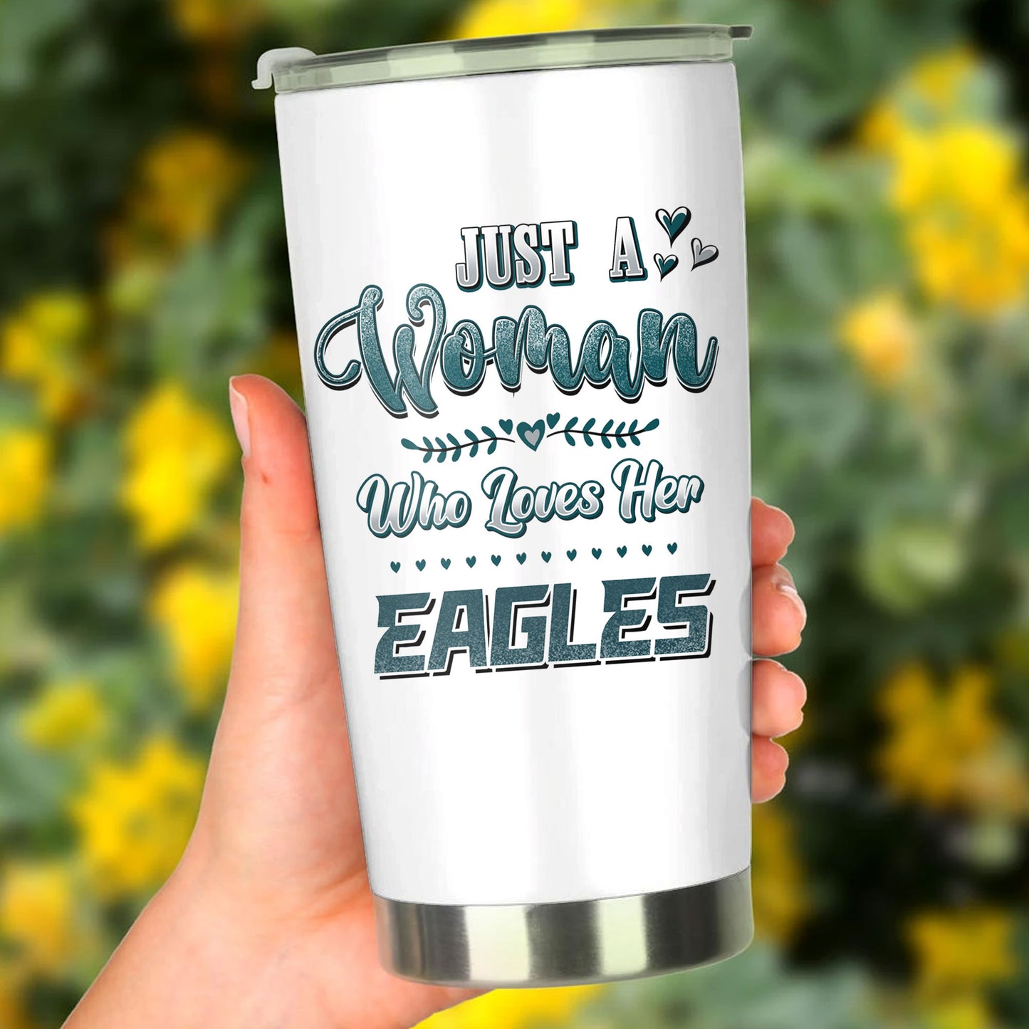 Just A Woman Who Loves Her Philadelphia Football Tumbler