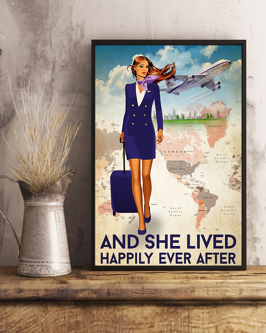 And She Lived Happily Ever After Flight Attendant Poster